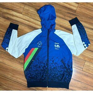 Staple Mens Large Hooded Full-Zip Windbreaker Jacket  Graphic Design Multicolor